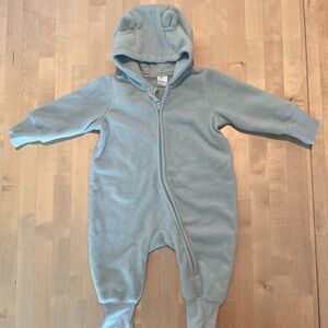H&M Sage Green Fleece Jumpsuit